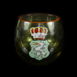 Picture 1/2 -Green glass with painted coat of arms