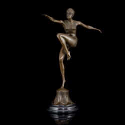 Kép 1/4 - F. Preiss jelzéssel kortárs bronz szobor - art deco táncosnő