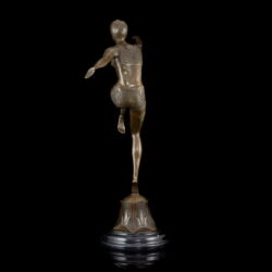 Kép 3/4 - F. Preiss jelzéssel kortárs bronz szobor - art deco táncosnő