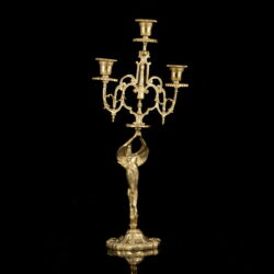 Picture 1/4 -Three-arm brass figural candlestick