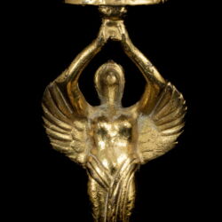 Picture 3/4 -Three-arm brass figural candlestick