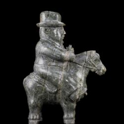 Picture 2/6 -Contemporary marble sculpture: Man with a hat on horseback