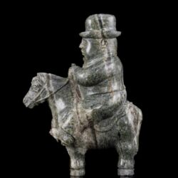 Picture 5/6 -Contemporary marble sculpture: Man with a hat on horseback