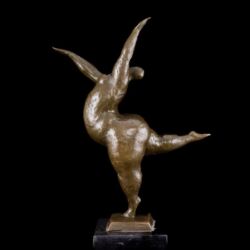 Picture 4/4 -Contemporary bronze statue marked with A.Gory: plus-size dancer