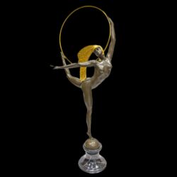 Picture 4/5 -Kortárs bronz art deco táncoső karikával