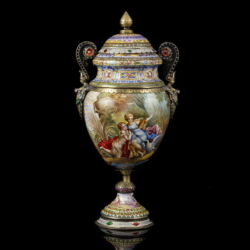 Picture 3/8 -Bécsi zománcfestett ezüst urnaváza