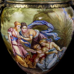 Picture 4/8 -Bécsi zománcfestett ezüst urnaváza