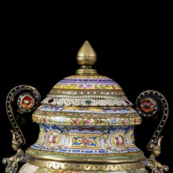 Picture 6/8 -Bécsi zománcfestett ezüst urnaváza