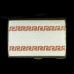 Picture 1/2 -Silver necklace with Greek running dog pattern decorated with enamel