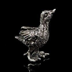 Picture 1/2 -Mini silver chick figurine