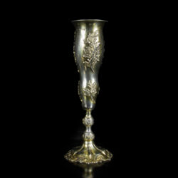 Kép 3/3 - Orosz aranyozott ezüst talpas váza