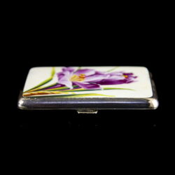 Picture 2/5 -Hungarian metal box with iris enamel picture