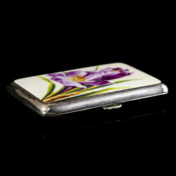 Picture 3/5 -Hungarian metal box with iris enamel picture