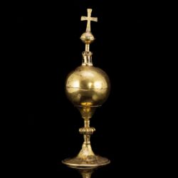 Picture 1/10 -Medieval fire-gilded copper ciborium