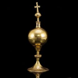 Picture 2/10 -Medieval fire-gilded copper ciborium