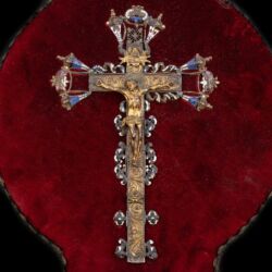 Picture 2/4 -Aranyozott bronz feszület zománc díszítéssel