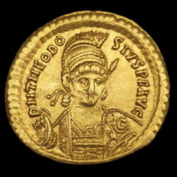 Kép 1/3 - II. Theodosius bizánci császár arany solidus