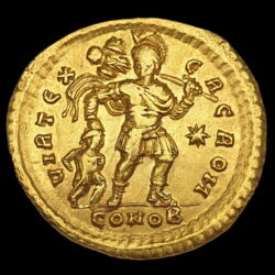 Picture 2/3 -Byzantine emperor Theodosius II gold solidus