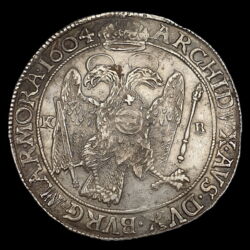 Kép 2/3 - Rudolf magyar király ezüst tallér 1604 KB