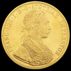 Picture 1/3 -4 dukat 1915 afterstrike gold coin Franz Joseph