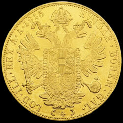 Picture 2/3 -4 dukat 1915 afterstrike gold coin Franz Joseph