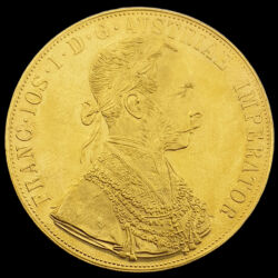 Picture 1/3 -4 dukat 1915 afterstrike gold coin Franz Joseph