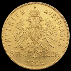 Picture 2/3 -8 Florin 20 Francs 1892 utánveret aranyérme