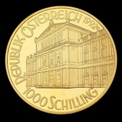 Kép 2/3 - 1000 Schilling 1992 arany érme Johann Strauss