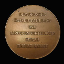 Picture 2/2 -Bronze commemorative coin with the picture of Andreas Hofer 