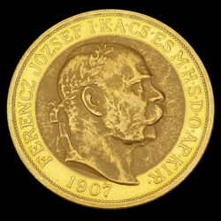 Picture 1/3 -Franz Joseph 100 Korona 1907 KB For the 40th anniversary of the Coronation