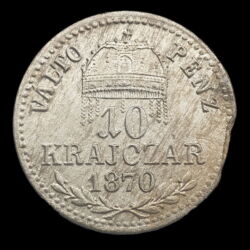 Picture 2/2 -10 Kreuzer 1870 KB Franz Joseph