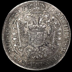 Kép 2/2 - I. Lipót magyar király ezüst tallér 1691 KB