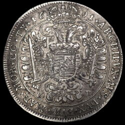 Picture 2/2 -Leopold I of Austria Hungarian king silver thaler 1691 KB