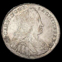 Picture 1/3 -King Charles III of Hungary silver 1/2 thaler 1738 KB