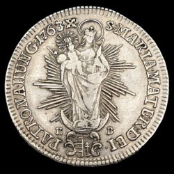 Kép 2/3 - Mária Terézia ezüst 1/2 tallér 1763 KB
