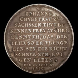 Picture 2/2 -John George I commemorial coin for the 100th anniversary of the Augsburg confession