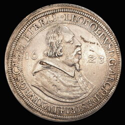 Picture 1/2 -Leopold V der Tugendhafte Austrian archduke silver thaler 1623