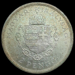 Picture 5/7 -2 Pengő Pázmány sor 1935-1936 ezüst érmeszett