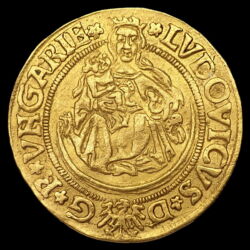 Picture 1/3 -King Louis II of Hungary gold forint 1518 K-G