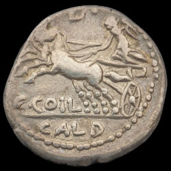 Kép 2/3 - C. Coelius Caldus ezüst denár Kr.e. 104