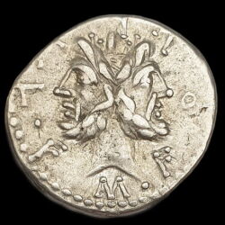 Picture 1/2 -Roman Republic silver denarius  - M. Furius L. f. Philus (B. C. 119)