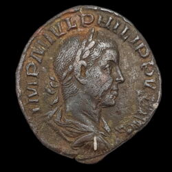 Kép 1/3 - II. Philippus római császár bronz sestertius