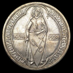 Picture 1/2 -3 Reichsmark 1928 Naumburg