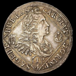 Picture 1/3 -King Charles III of Hungary 1/4 thaler 1736 NB