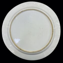Kép 2/2 - Porcelán falitányér kínaizáló fekete-naranycs dekorral