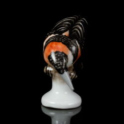 Picture 2/3 -Herend porcelain bird: small sculpture in a wooden frame