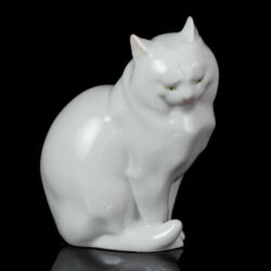 Kép 1/4 - Herendi porcelán fehér macska figura