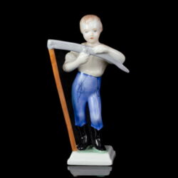 Picture 2/5 -Herend porcelain figurine: A lad sharpening his scythe