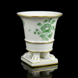 Kép 1/3 - Herendi zöld Nanking mintás karmos váza