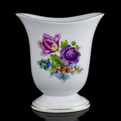 Picture 2/5 -Herend flattened shape footed small vase with flower pattern 